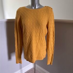 TALBOTS Cable Knit Mustard Sweater